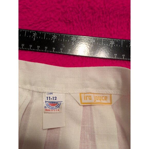 Vintage Ira Joyce White Pleated Midi Skirt Sz 11 Made in USA Union Tag 80s 90s - Picture 4 of 6